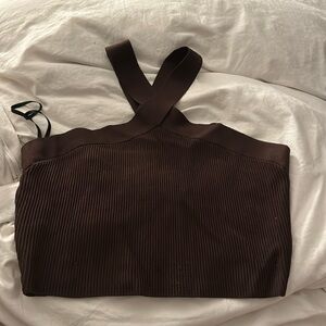 ARITZIA BRAND NEW Babaton Sculpt Knit Criss Cross Cropped Tank